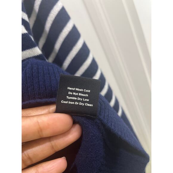 Monrow Wool Cashmere Stripe Crew Neck Sweater Sz XS - Picture 7 of 9